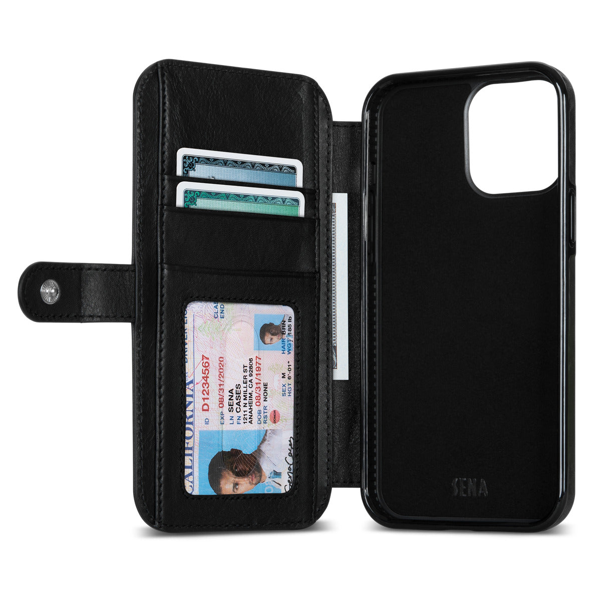 Wallet Book Classic for iPhone 13 Pro Max (Black)| Sena Cases