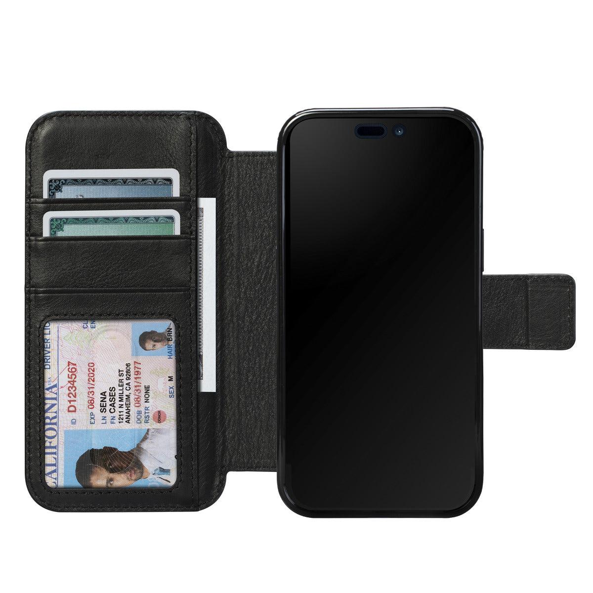 pil Boom klem Magnetic Wallet Wrap for iPhone 14 Plus / iPhone 14 Pro Max (Black)