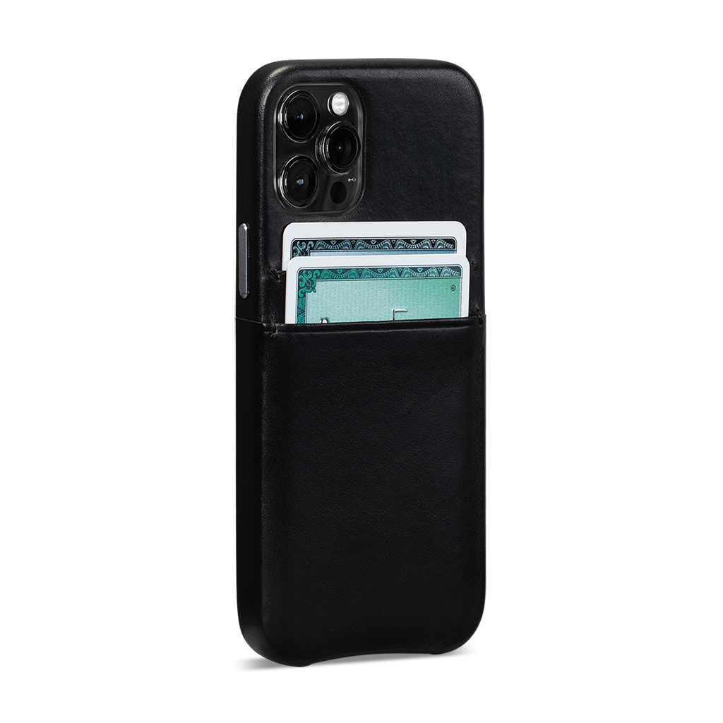 Snap On Wallet For iPhone 12 / iPhone 12 Pro (Black) | SENA Cases