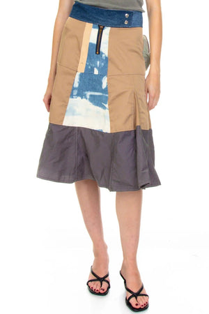 Vintage Y2K Patch me Up Demin Canvas Midi Skirt - S/M - Tunnel Vision