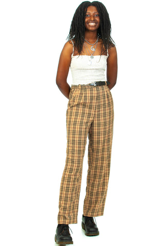 Hips! Faux Burberry Plaid Trousers 