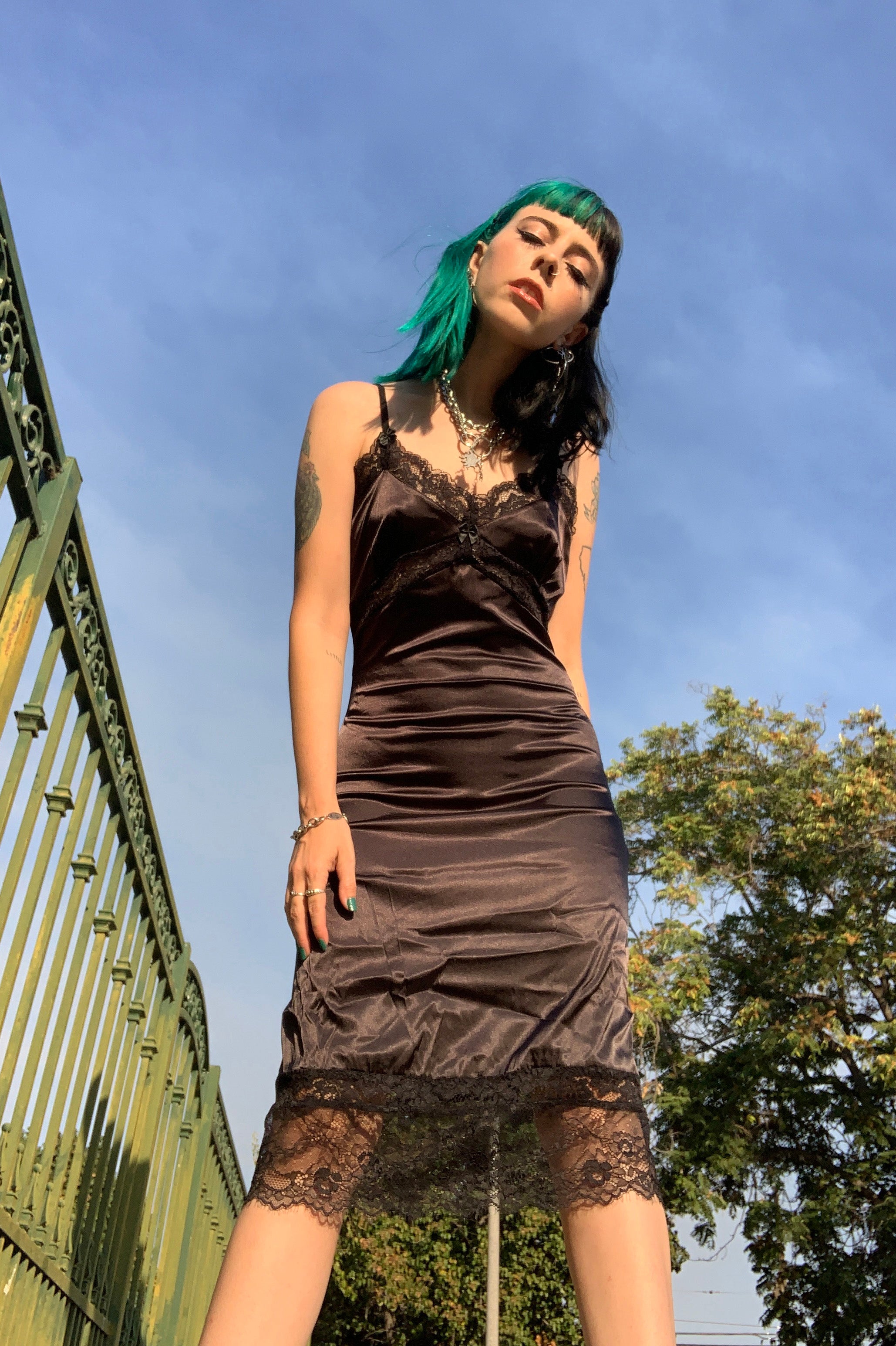 Jane Black Slip Dress - Tunnel Vision - women's dress