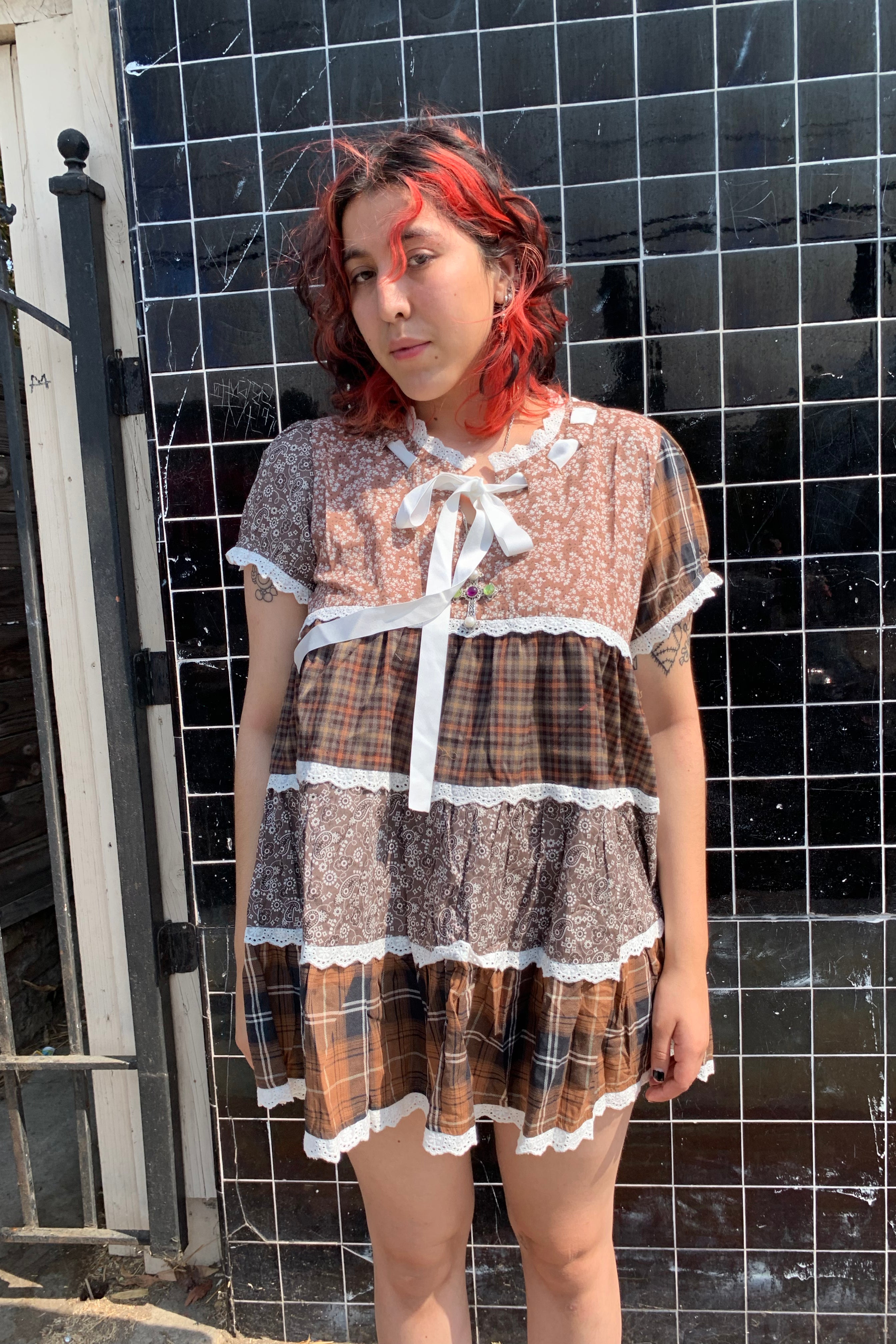 MOI モイ patchwork dress-