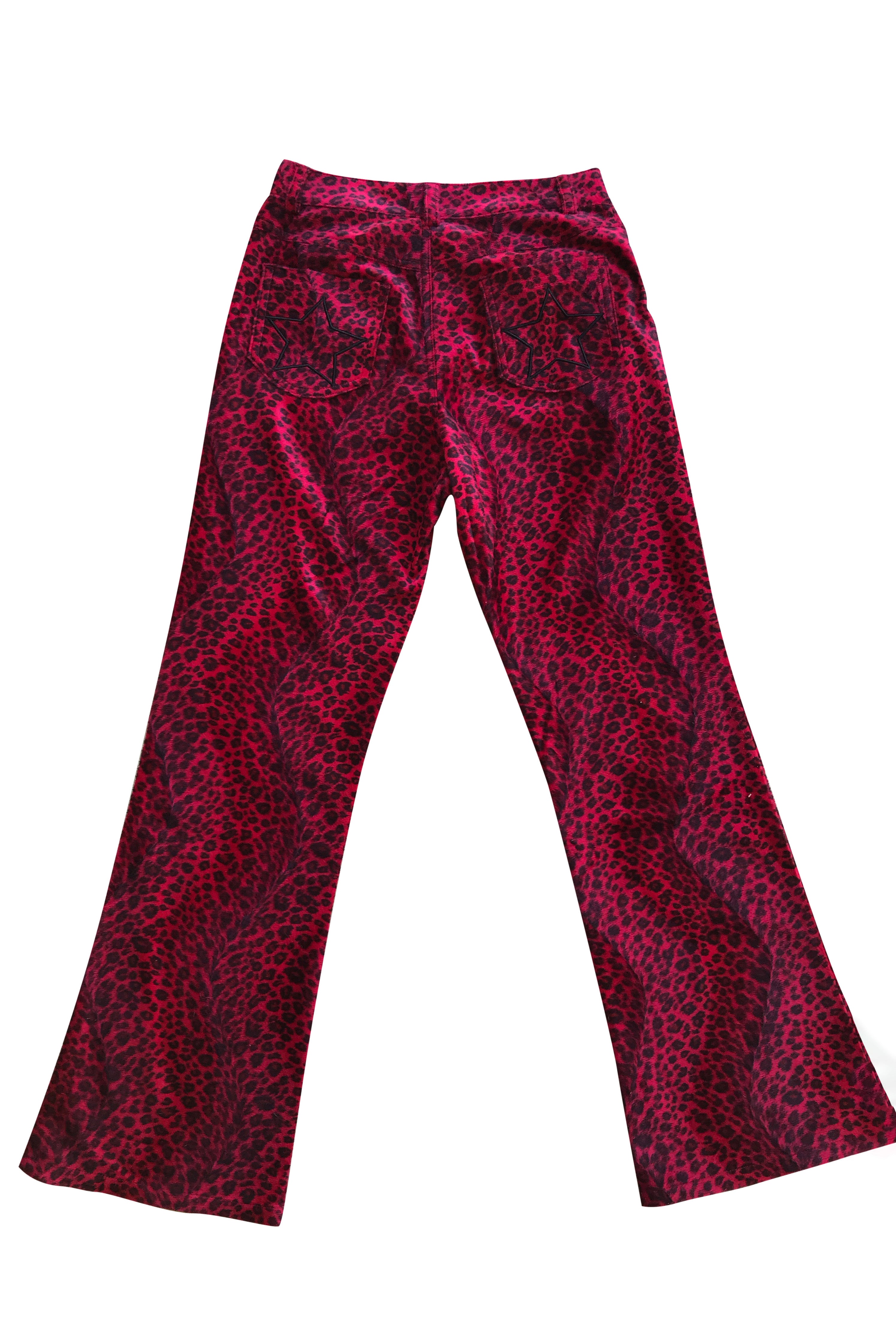Vivian Red Cheetah Faux Fur Pants - Tunnel Vision - Women's - Bottoms