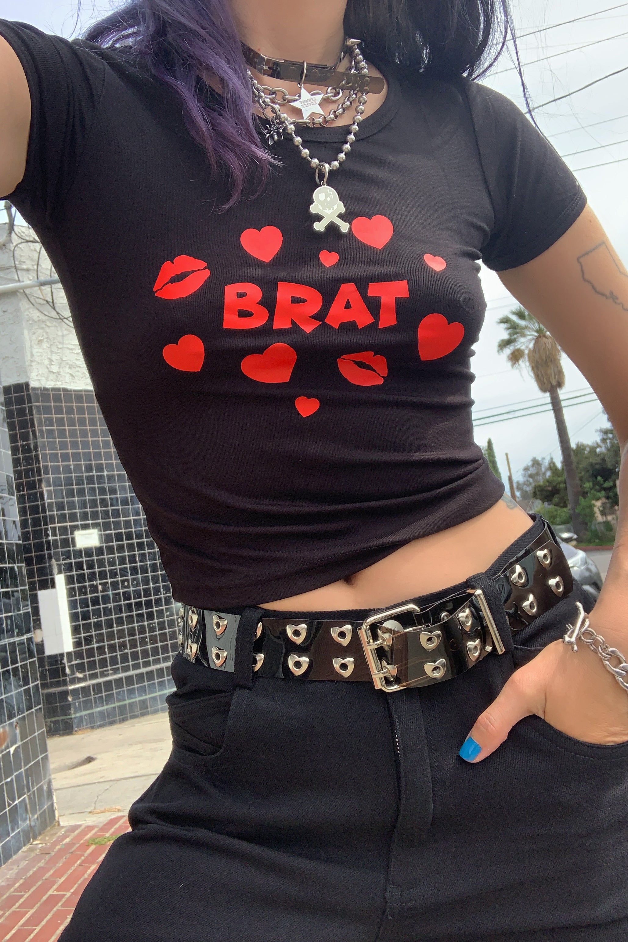 Brat Baby Tee - Tunnel Vision - CROP TOP