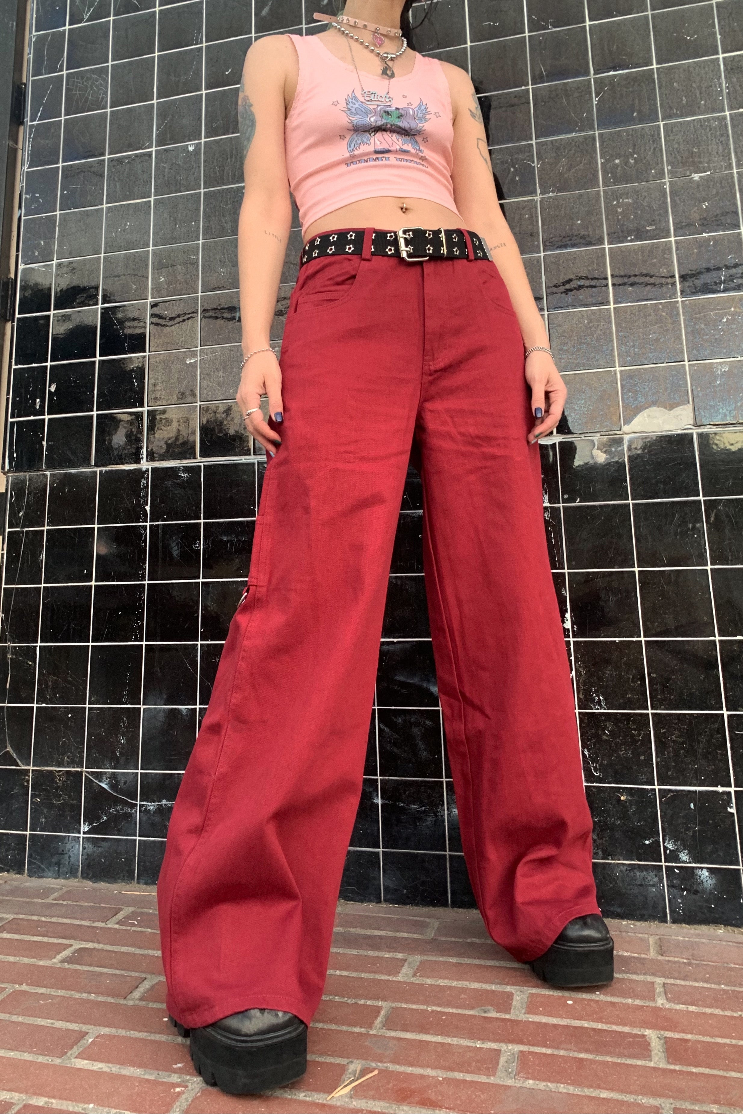 Brick Red 11-Pocket Carpenter Jeans - Tunnel Vision - Women's - Bottoms