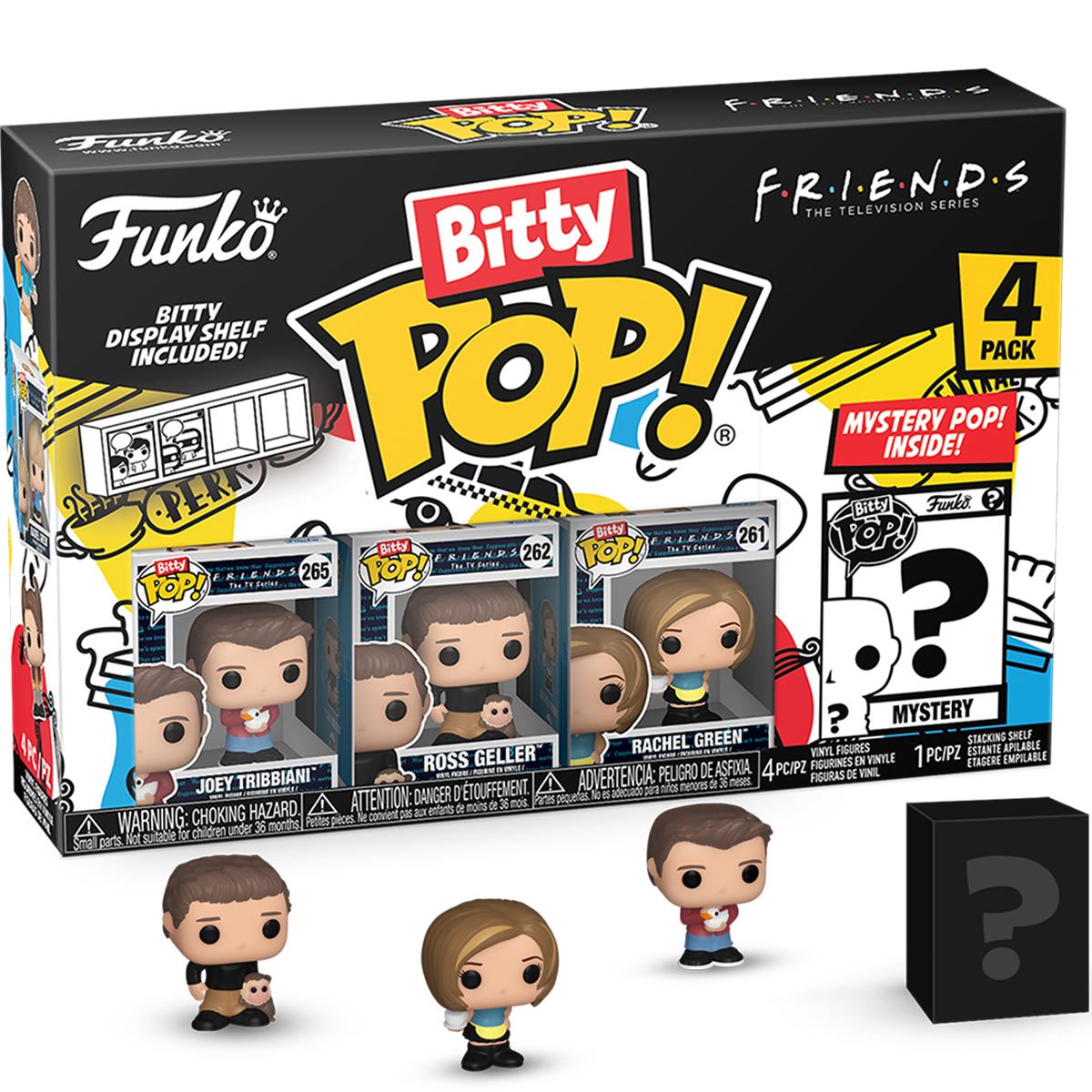 PRESALE | Funko - Friends Bitty Pop! Joey Tribbiani Mini-Figure 4-Pack - Entertainment Earth Exclusive Vinyl Figures