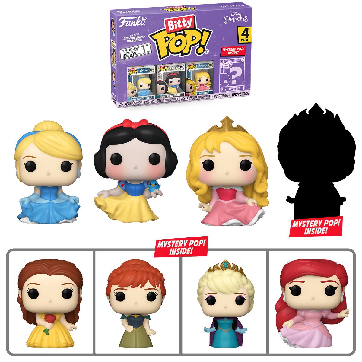 PRESALE | Funko Bitty POP! - Disney Princesses - Cinderella - Four Pack Vinyl Figures