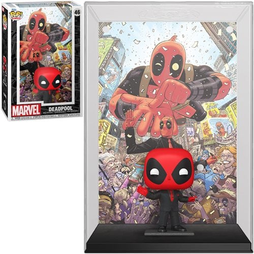 PRESALE | Funko POP! Deadpool (2015) #1 Deadpool in Black Suit Comic Cover Figure #46 with Case Vinyl Figures