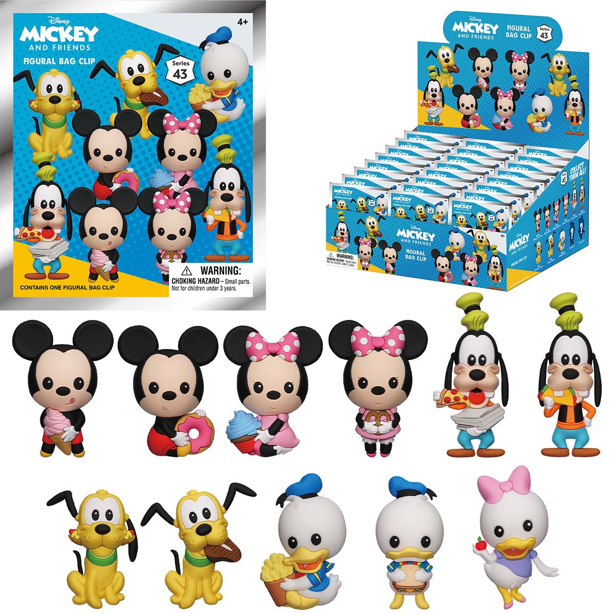 PRESALE | Mickey and Friends with Food 3D Bag Clip - Case of 24 - Gacha Mystery Blindbox