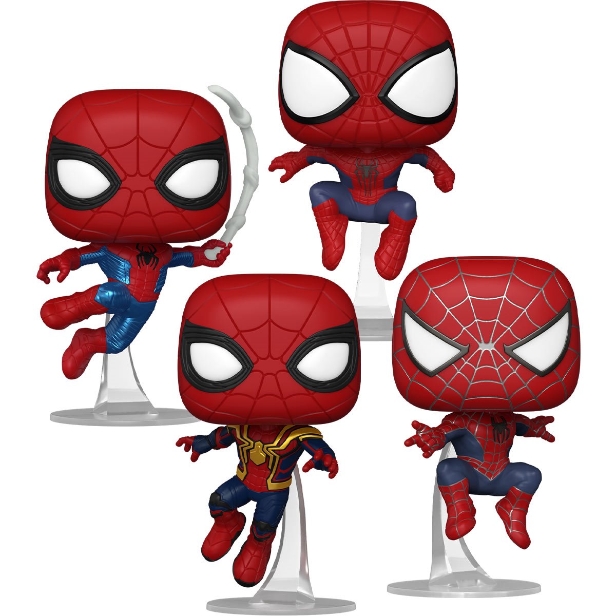 PRESALE | Funko POP! Marvel: Spider-Man: No Way Home - 4 PIECE SET - Tobey Maguire - Andrew Garfield - Tom Holland - Vinyl Figures