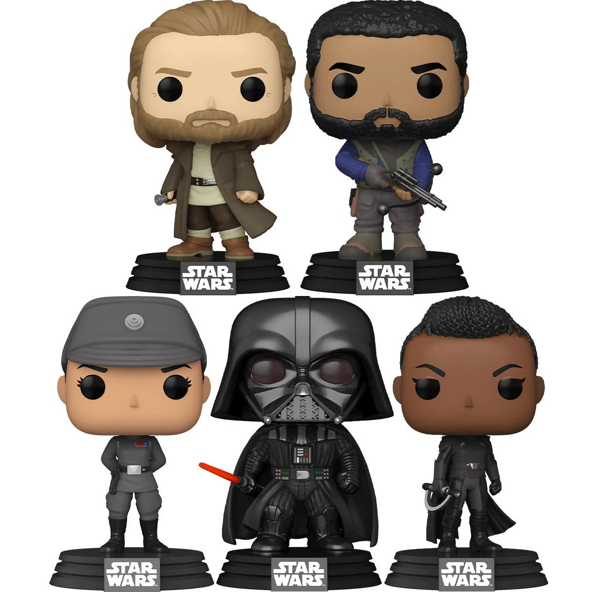 PRESALE | Funko POP! Star Wars: Obi-Wan Kenobi 5 PIECE SET - Darth Vader - Roken - Durith - Reva Vinyl Bobblehead