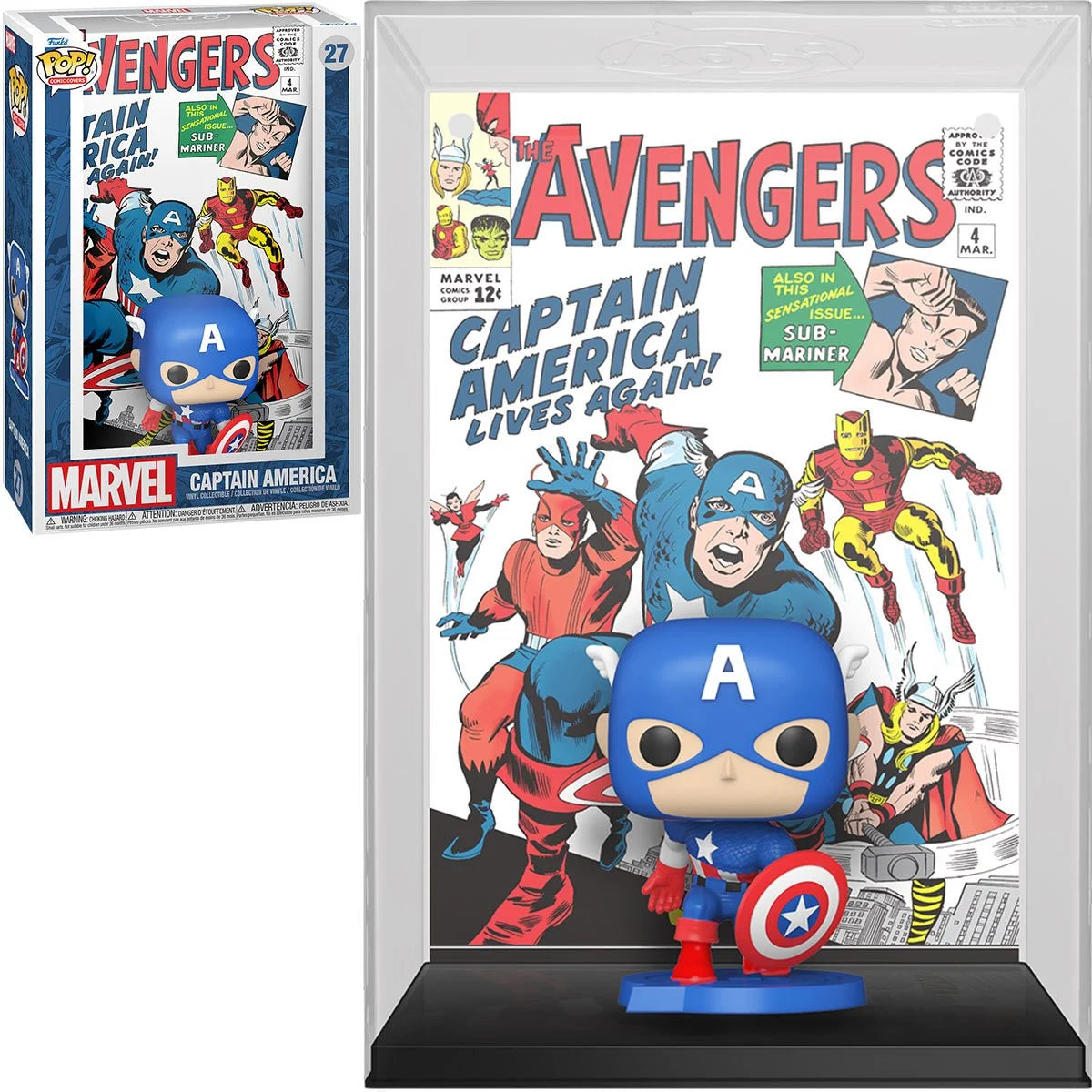 PRESALE | Funko Pop! Comic Cover: Marvel - Captain America (Avengers #4) Vinyl Figures