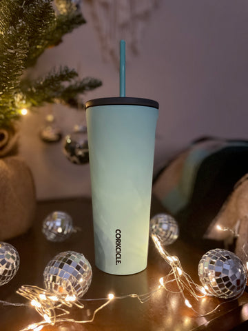 Corkcicle Insulated Tumbler on Bedside Table
