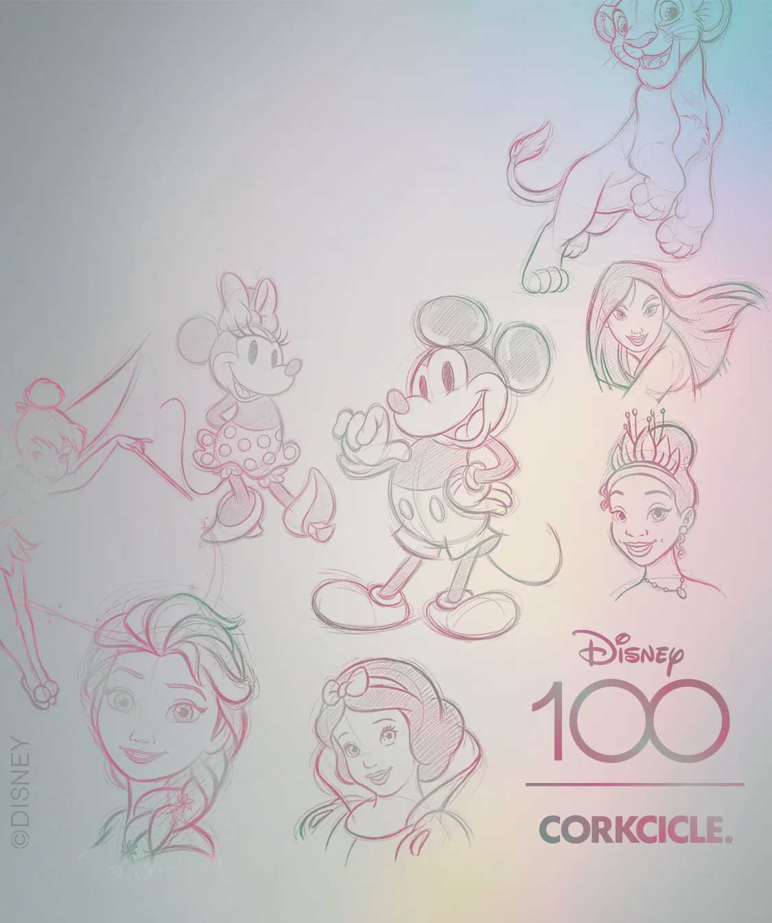 Corkcicle Disney 100 Heritage Sketch Minnie 16 oz Tumbler