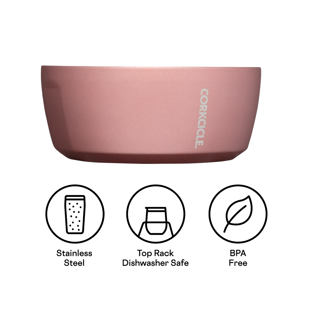 BOWLZ Stainless Steel Insulated Bowl 16 oz Ice Cream, Soup Pink (New)