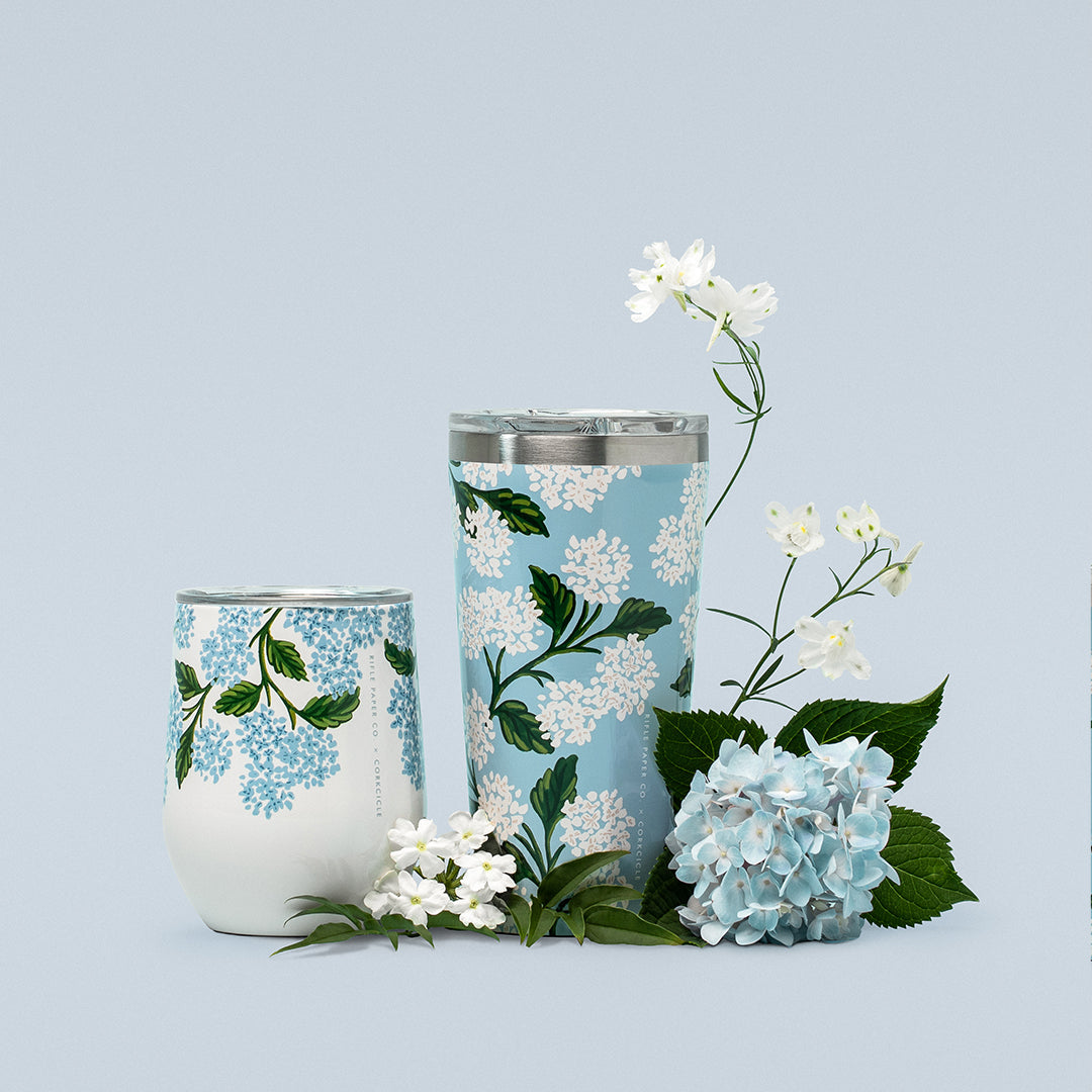 Rifle Paper Co. Tumbler 16oz / Blue Hydrangea