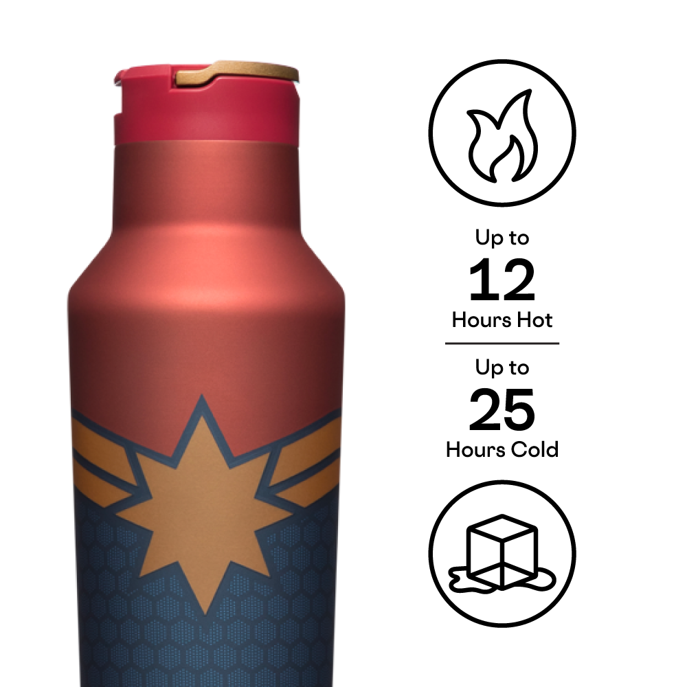 Corkcicle Sport Canteen - 20oz Captain Marvel - Monkey Mountain Toys & Games