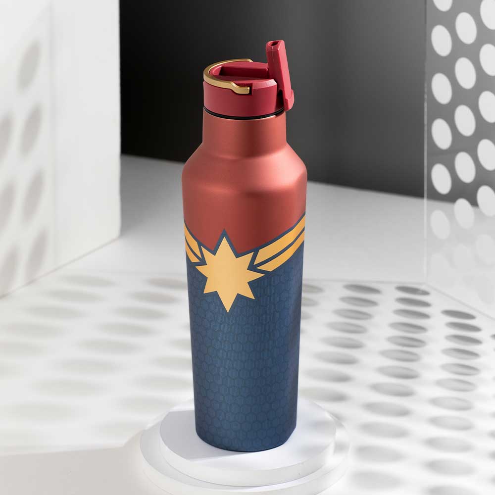 Vandor Marvel Captain America 24 Ounce Tritan Sport Bottle, Blue