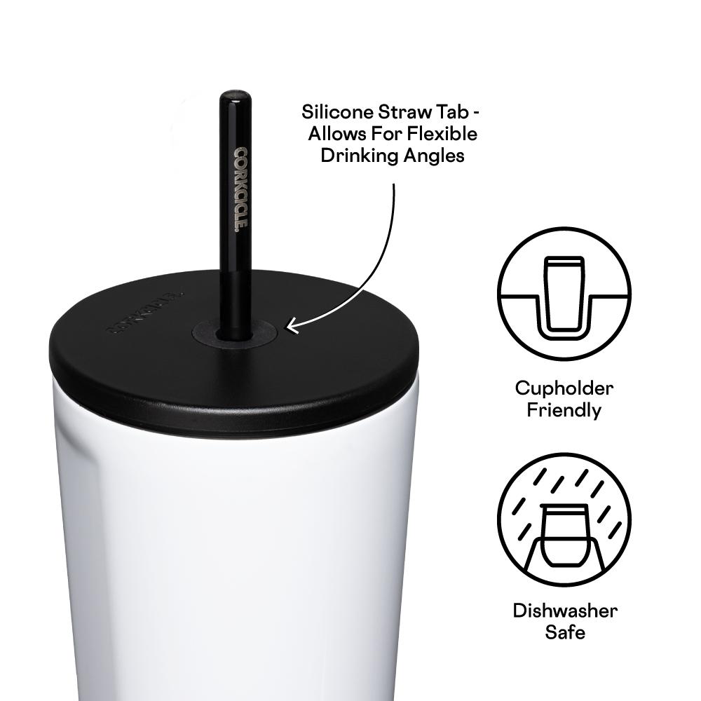 US Open Corkcicle Cold Cup with Straw - White