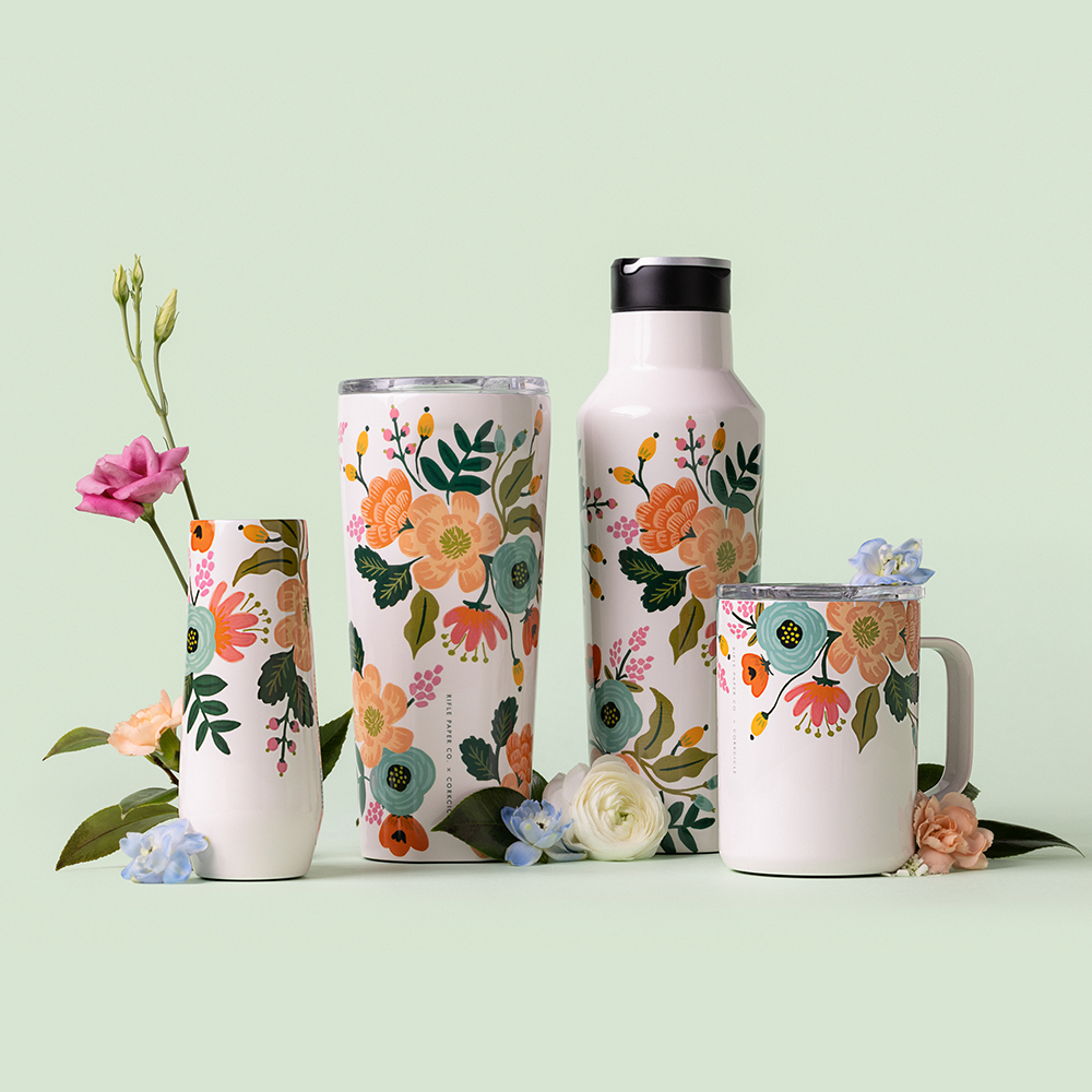 Corkcicle Coffee Mug - Rifle Paper Co. Lively Floral Cream - 16oz