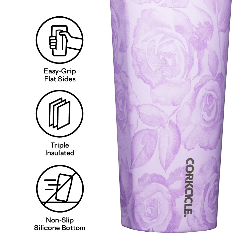 Insulated Tumbler with Straw  Cold Cup 24oz / Forget Me Not