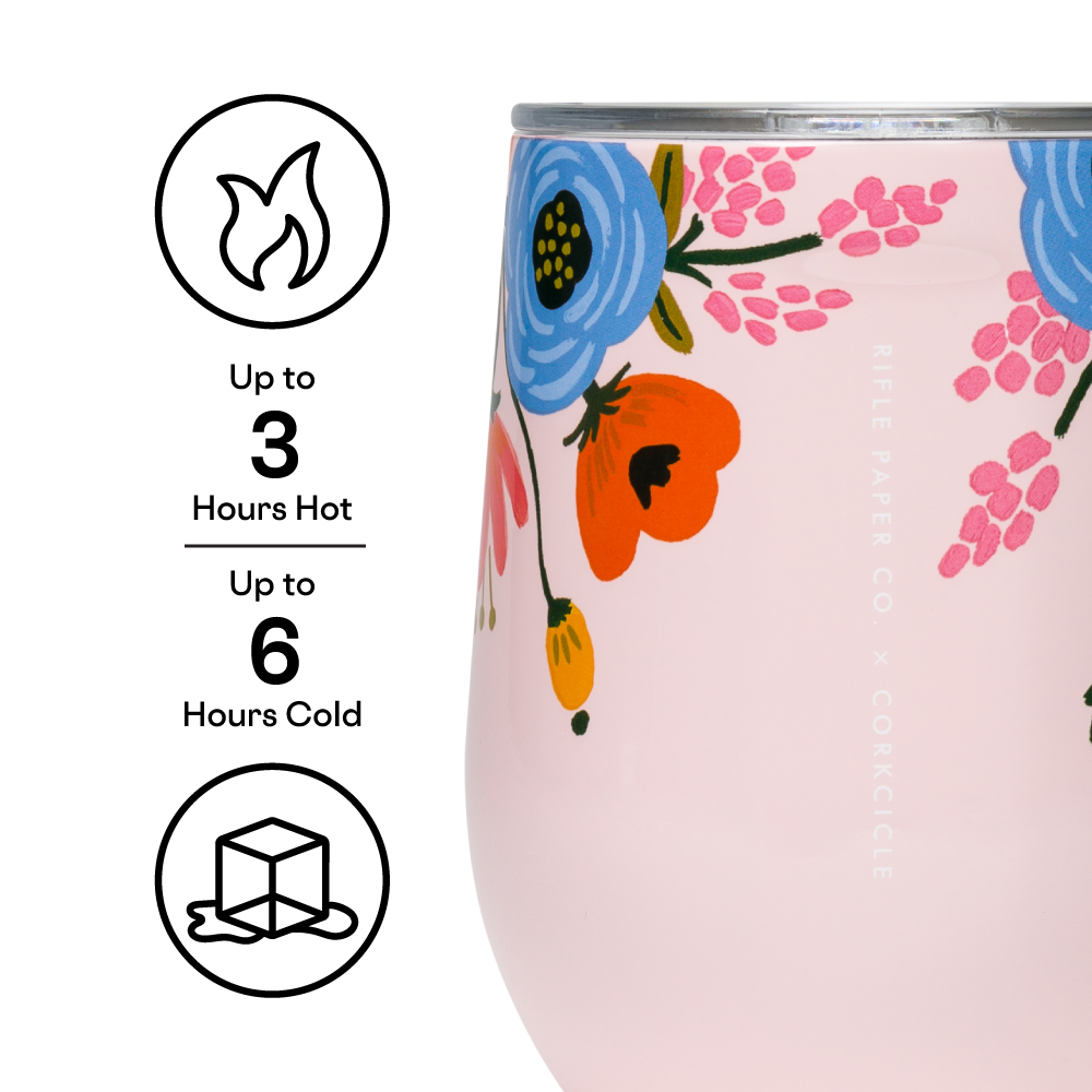 Rifle Paper Co. Stemless 12oz / Blush Lively Floral