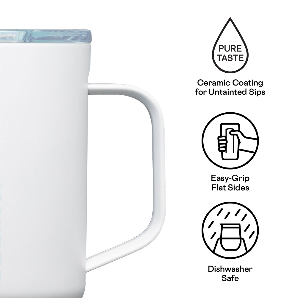 Insulated Coffee Mug Pure Taste Mug 16oz / Ceramic White/Powder Blue