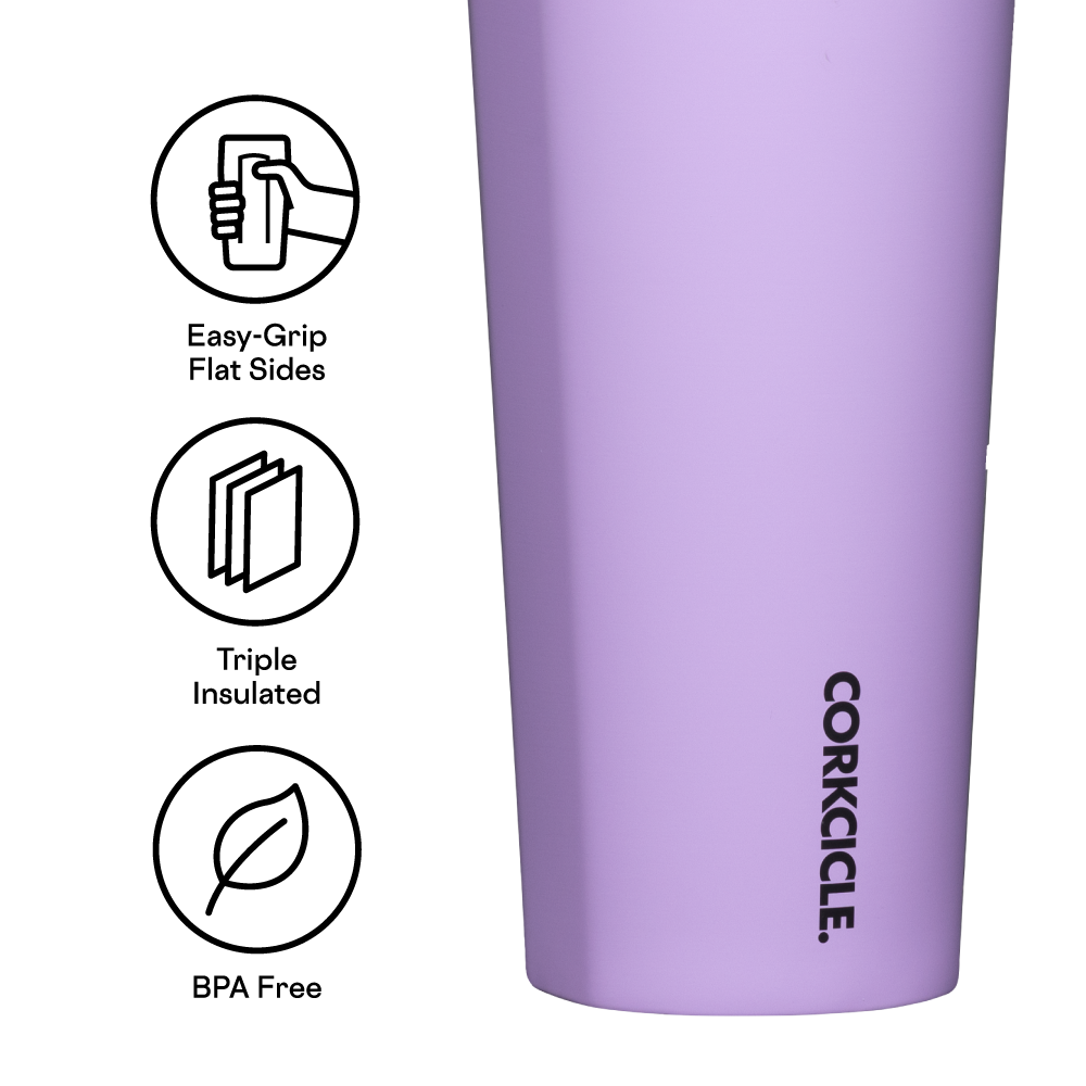 Insulated Tumbler with Straw  Cold Cup 24oz / Sun-Soaked Lilac