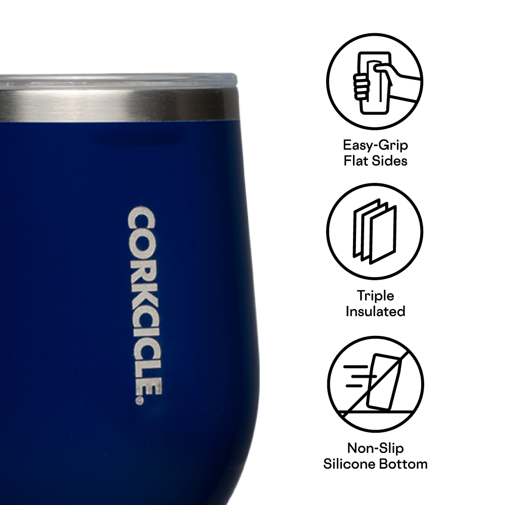 Corkcicle Stemless Flute, Triple Insulated Stainless Steel, Easy Grip,  Non-slip Bottom, Keeps Bevera…See more Corkcicle Stemless Flute, Triple