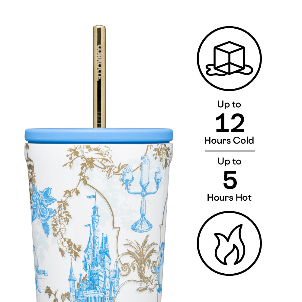 Insulated Tumbler with Straw  Disney Princess Cold Cup 24oz / Belle