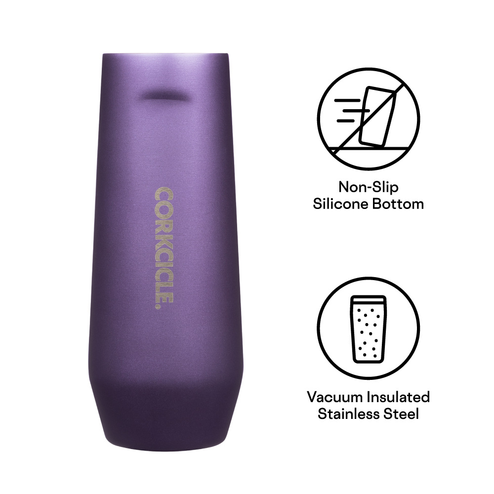 Corkcicle Stemless Flute, Triple Insulated Stainless Steel, Easy Grip,  Non-slip Bottom, Keeps Bevera…See more Corkcicle Stemless Flute, Triple