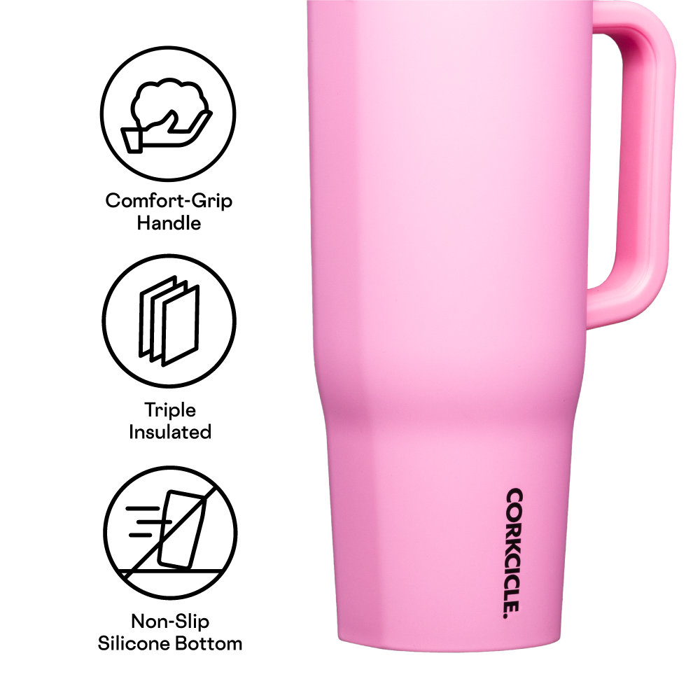 Insulated Tumbler with Handle Cruiser 40oz / Sun-Soaked Pink