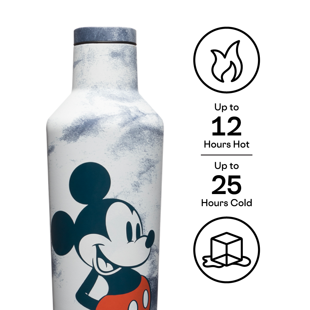  Corkcicle Disney Mickey Mouse 16 Ounce Canteen Triple Insulated  Stainless Steel Water Bottle with Screw Cap and Extra Wide Mouth, Tie Dye :  Baby