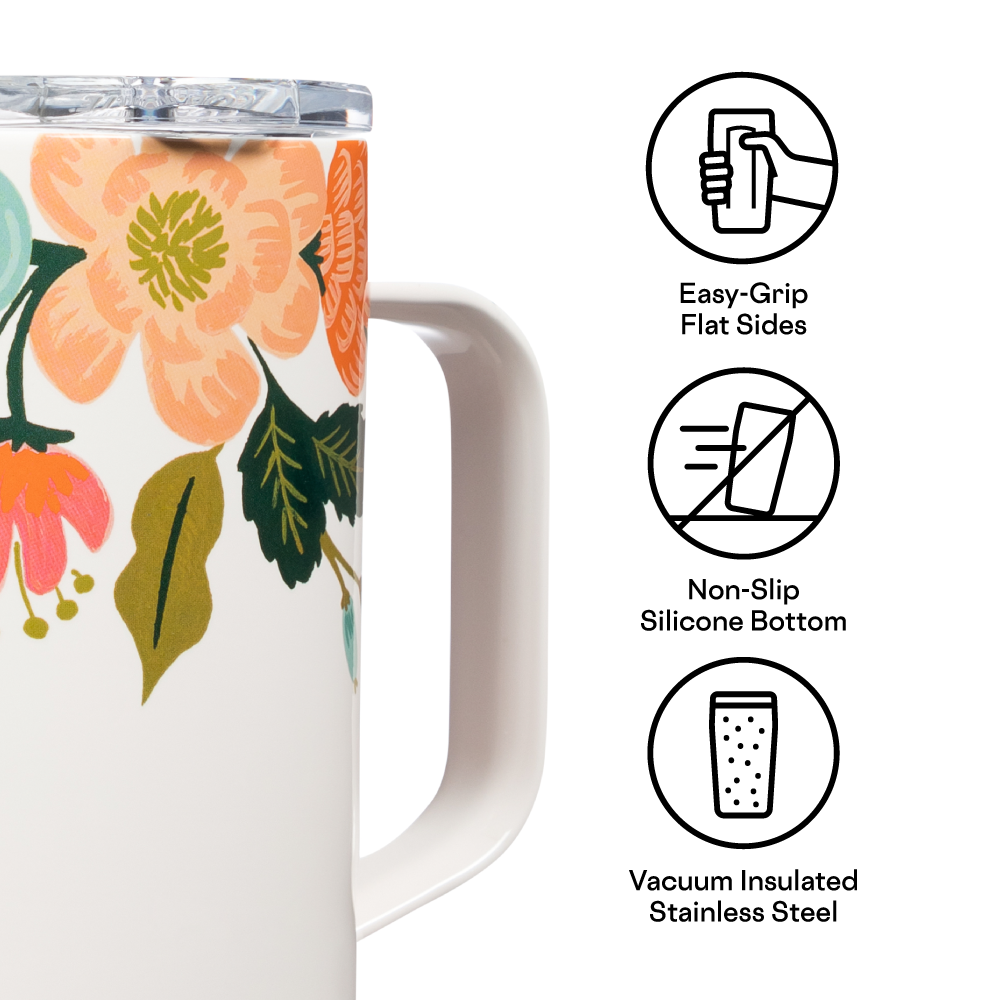 Corkcicle Coffee Mug - Rifle Paper Co. Lively Floral Cream - 16oz