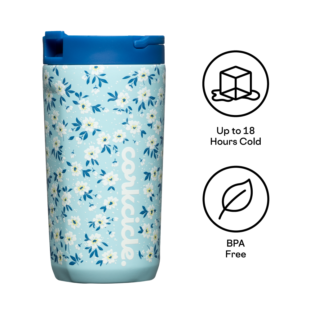 Kids Cup with Lid & Straw Kids Cup 12oz / Ditsy Floral Blue