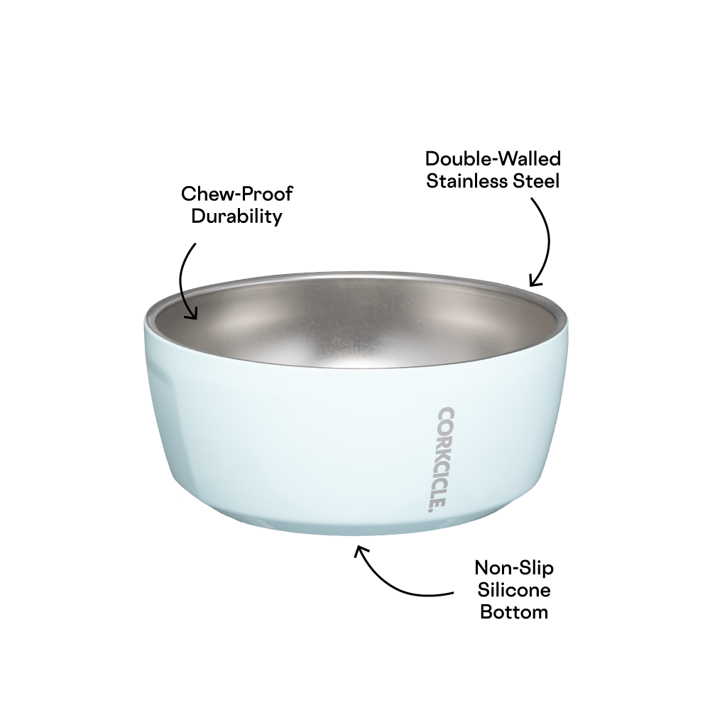 Stainless Steel Dog Bowl Dog Bowl 16oz / Powder Blue