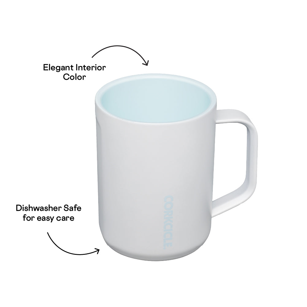 Insulated Coffee Mug Pure Taste Mug 16oz / Ceramic White/Powder Blue