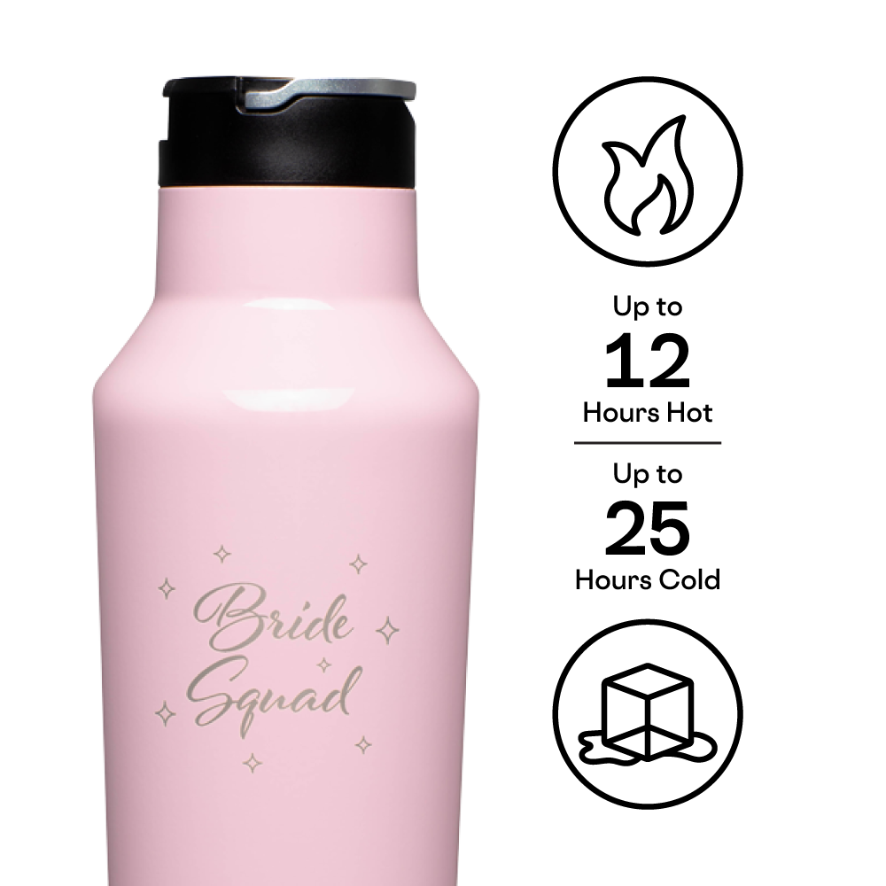 Insulated Water Bottle with Straw Disney’s Fairytale Weddings Sport Canteen 20oz / Bride Squad