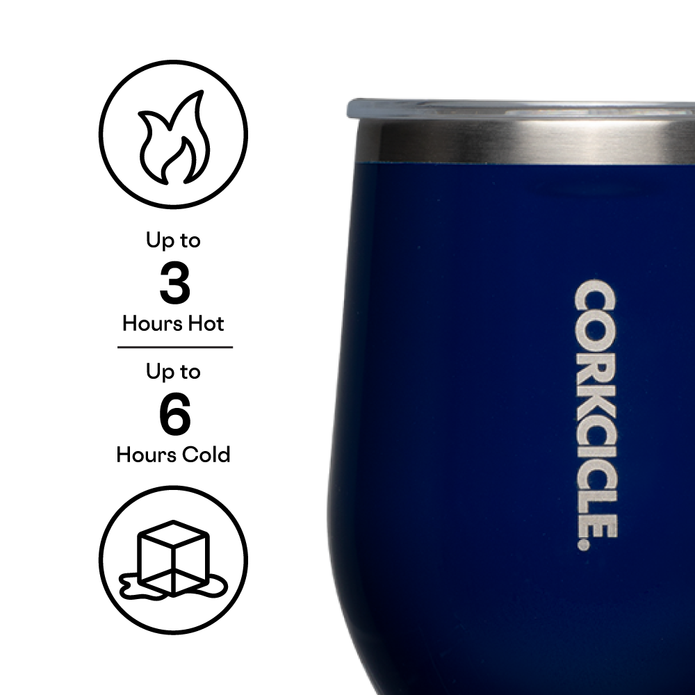 Corkcicle Stemless Wine Tumbler 12oz Cloud Print Insulated w/ LID