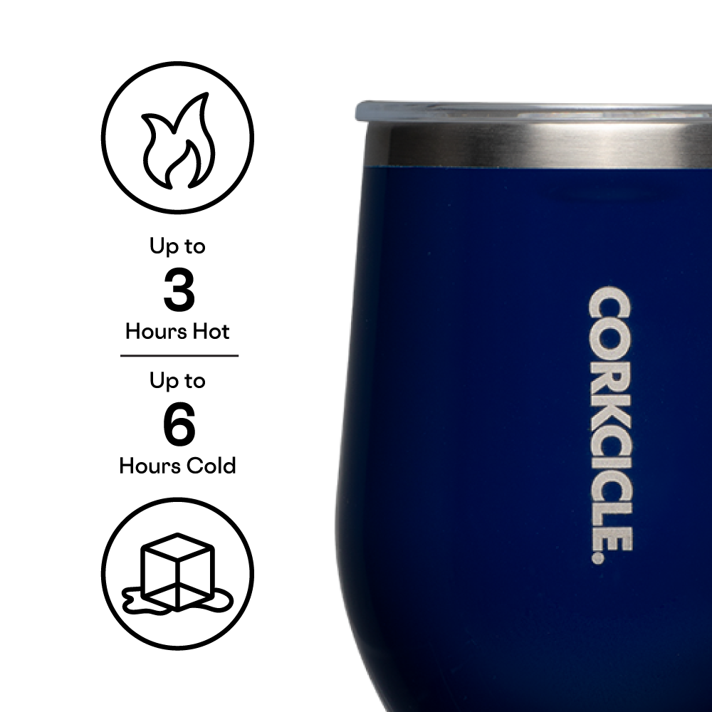 Corkcicle Insulated 25-Oz. Beverage Canteen & Stemless Wine Glass Set