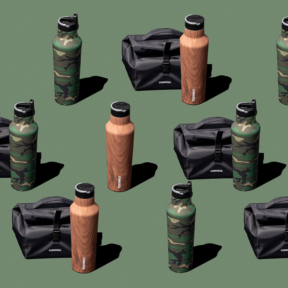 Insulated Water Bottle Origins Sport Canteen 20oz / Walnut Wood