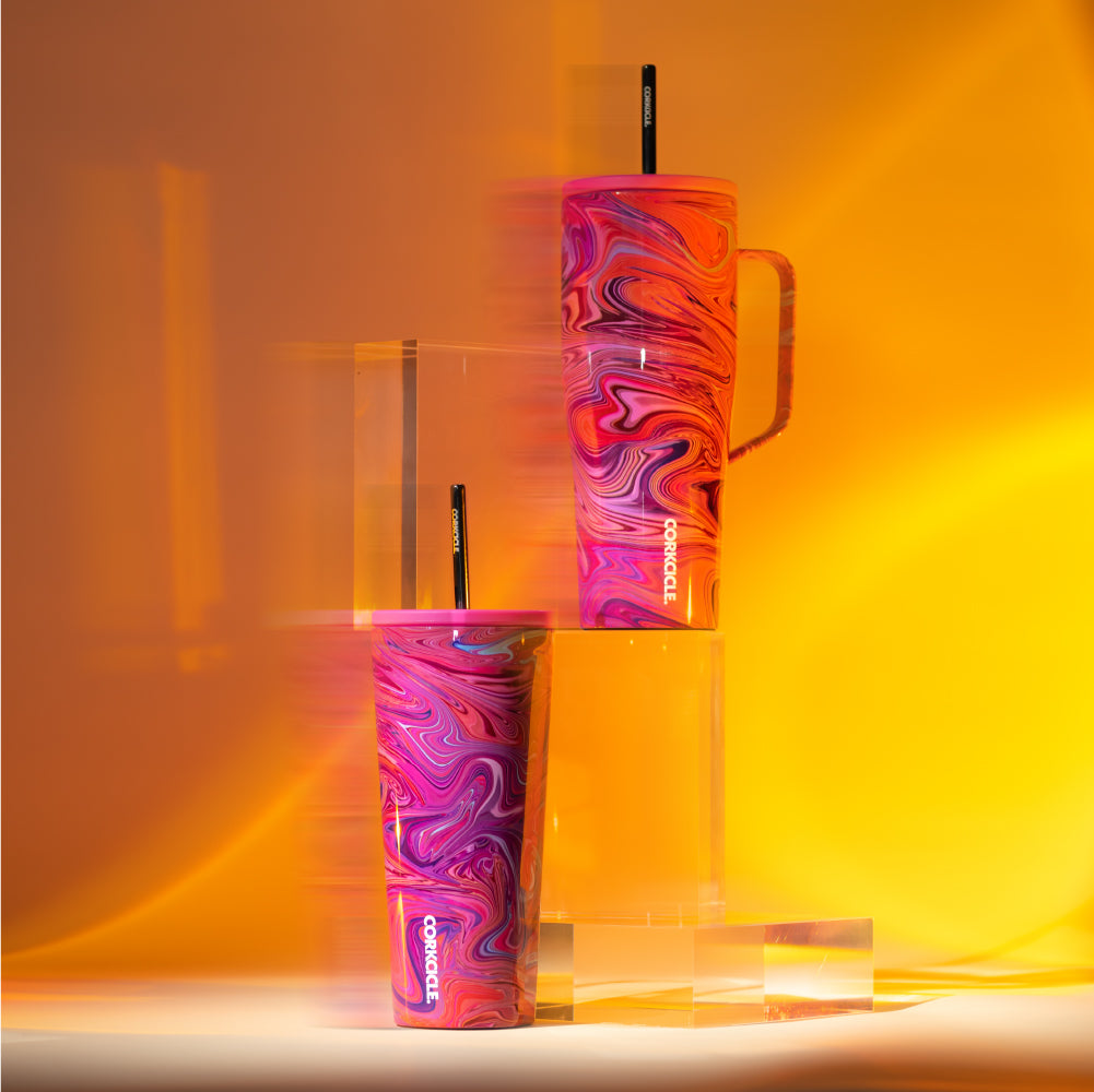 Insulated Tumbler with Handle Cold Cup XL 30oz / Lava Lamp