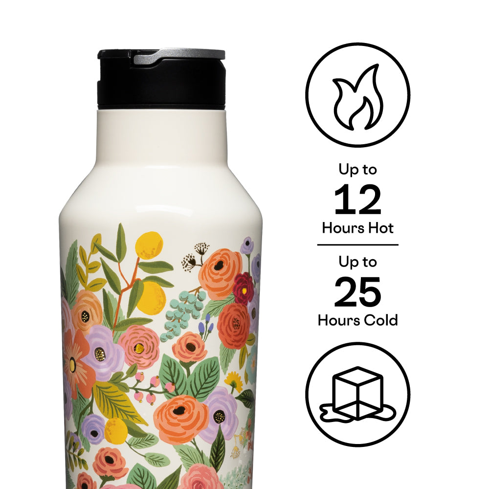 Corkcicle | Rifle Paper Co. Stemless Flute | 7oz | Garden Party Cream