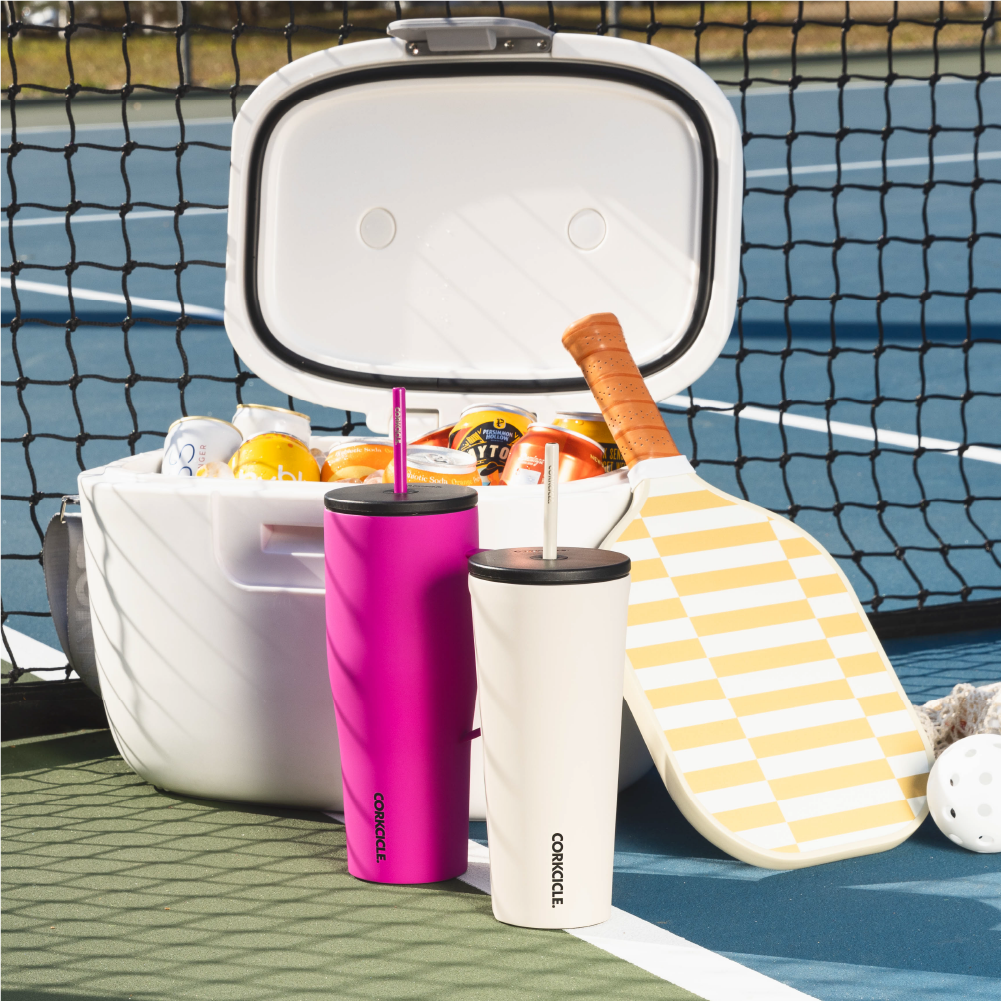 US Open Corkcicle Cold Cup with Straw - White