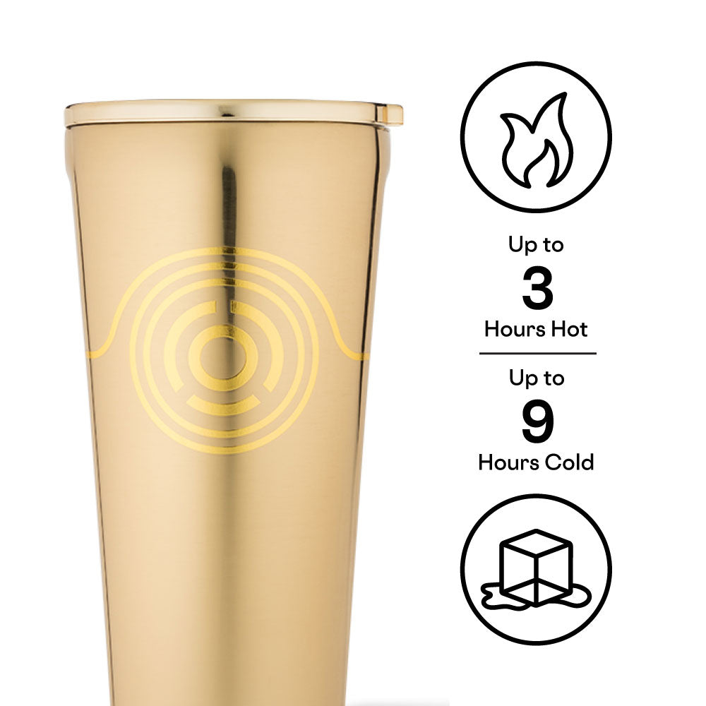 Starbucks Malaysia Gold Metallic Stainless Steel Tumbler w/Straw