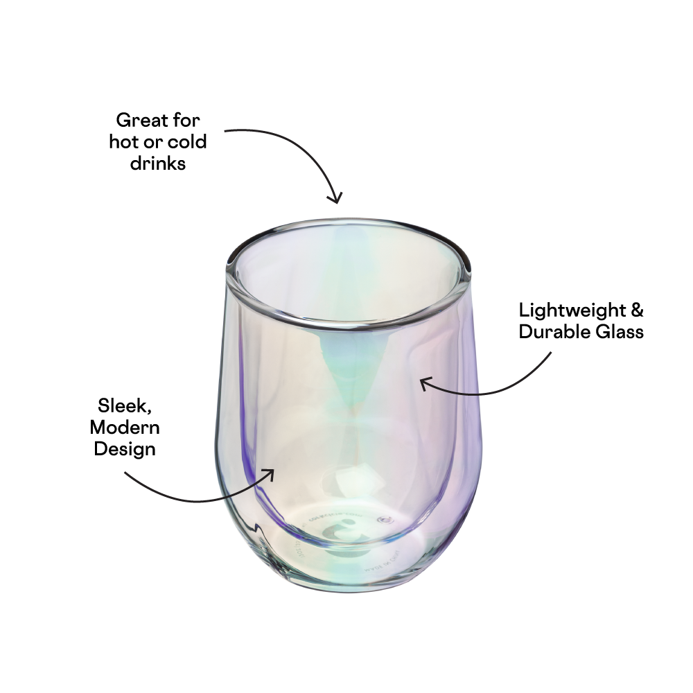 Double Walled Stemless Wine Glasses: 2-Pack