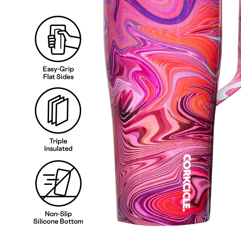 Insulated Tumbler with Handle Cold Cup XL 30oz / Lava Lamp