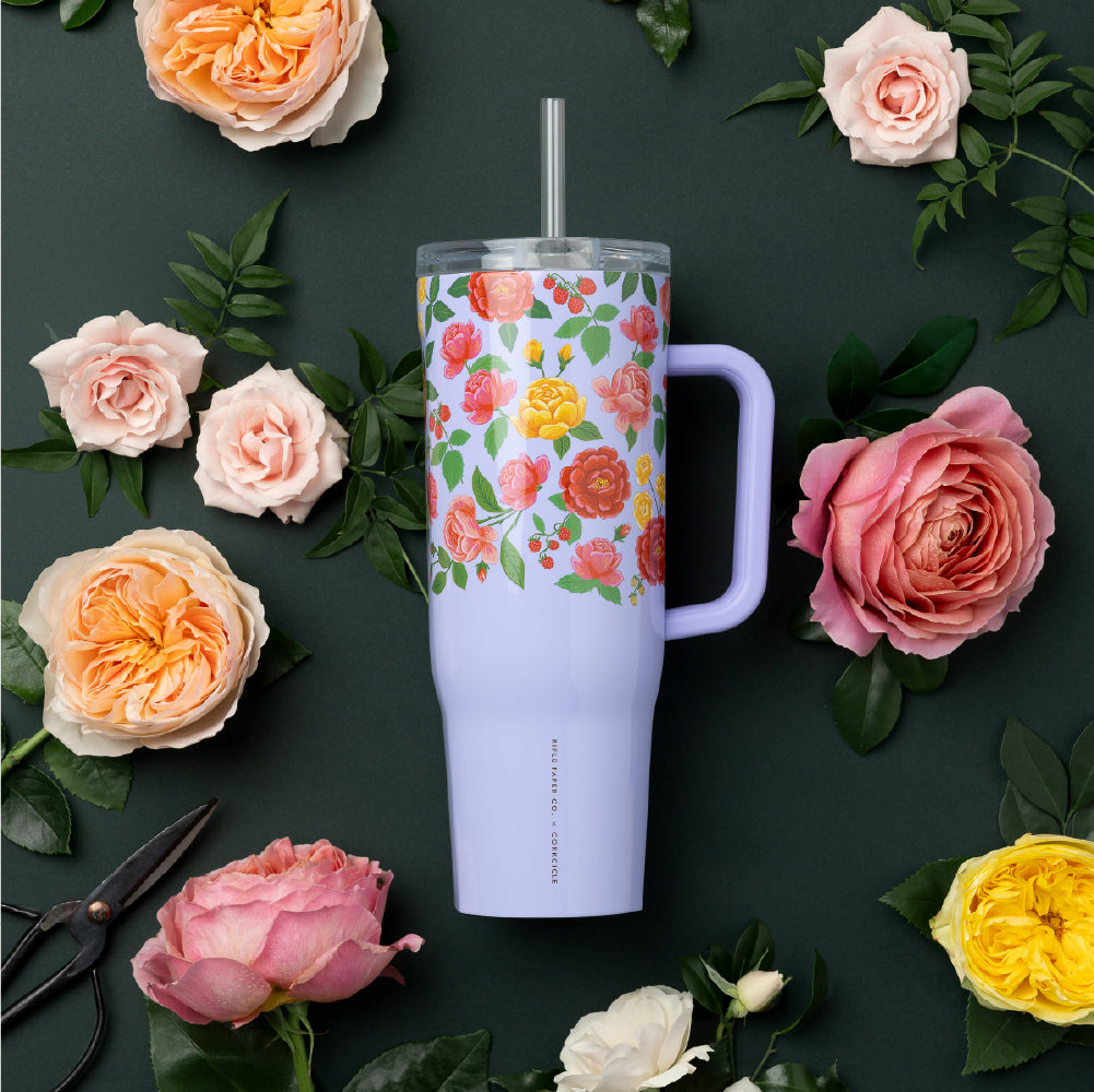 Insulated Tumbler with Handle Rifle Paper Co. Cruiser 40oz / Roses