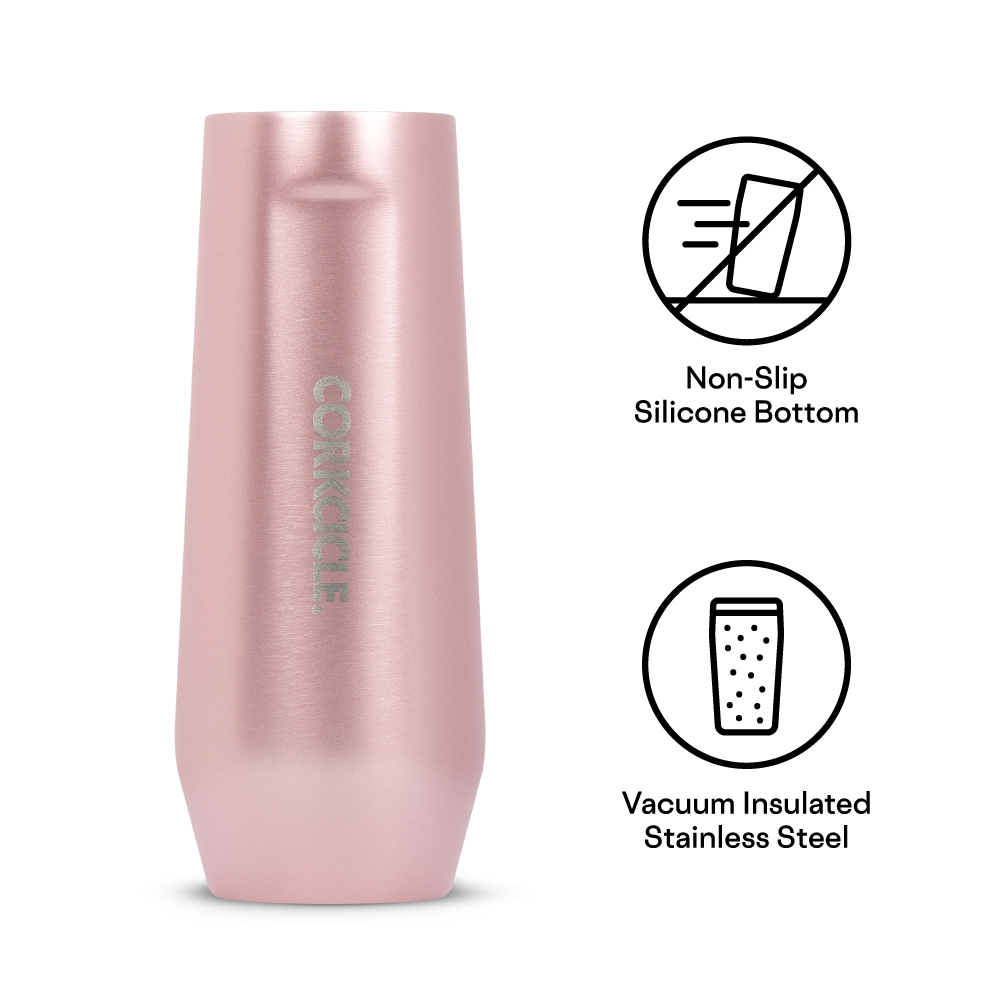 Corkcicle Stemless Flute, Rose Metallic - Duluth Kitchen Co